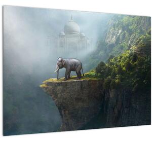 Slika - Sloni na vrhu Tadž Mahala (70x50 cm)