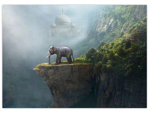 Slika - Sloni na vrhu Tadž Mahala (70x50 cm)