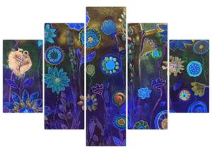 Slika temno modrih cvetov (150x105 cm)