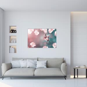 Slika - Metulj med rožami (90x60 cm)