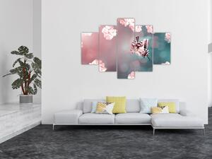 Slika - Metulj med rožami (150x105 cm)