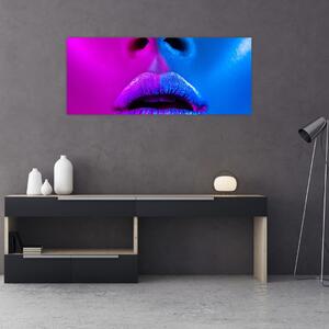 Slika obarvanih ustnic (120x50 cm)