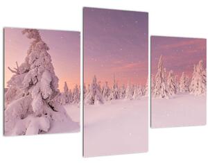 Slika - Drevesa pod snežno odejo (90x60 cm)