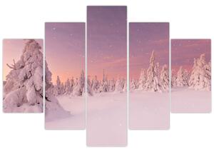 Slika - Drevesa pod snežno odejo (150x105 cm)