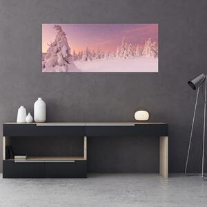 Slika - Drevesa pod snežno odejo (120x50 cm)