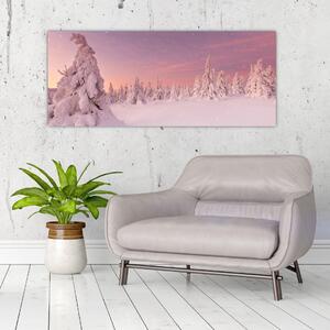 Slika - Drevesa pod snežno odejo (120x50 cm)