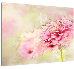 Slika - Rožnata roža, akvarel (70x50 cm)