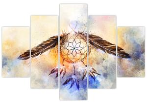 Slika - Lovilec sanj s perjem (150x105 cm)