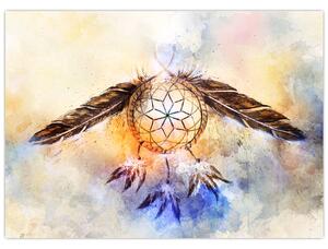 Slika - Lovilec sanj s perjem (70x50 cm)