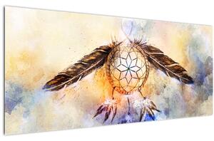 Slika - Lovilec sanj s perjem (120x50 cm)