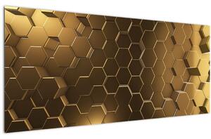 Slika - Zlati šesterokotniki (120x50 cm)
