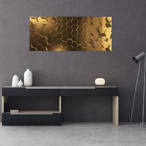 Slika - Zlati šesterokotniki (120x50 cm)