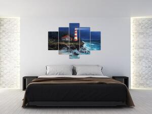 Slika - Svetilnik na obali oceana, akvarel (150x105 cm)