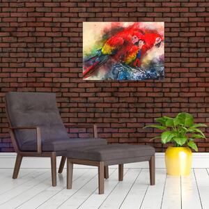 Slika rdeče papige ara (70x50 cm)