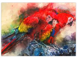 Slika rdeče papige ara (70x50 cm)