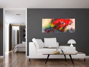 Slika rdeče papige ara (120x50 cm)