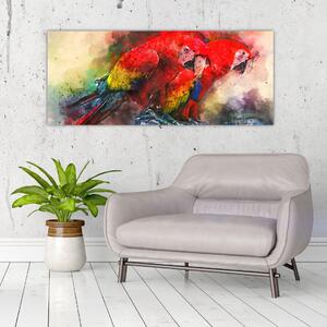 Slika rdeče papige ara (120x50 cm)