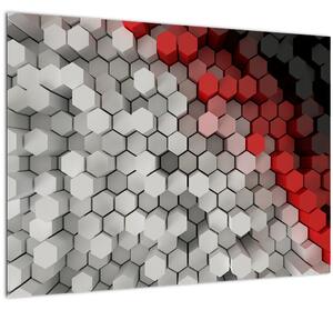 Staklena slika - 3D šesterokotniki (70x50 cm)