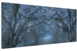 Slika gozda v megli (120x50 cm)