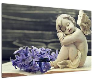 Slika angela z rožo (90x60 cm)