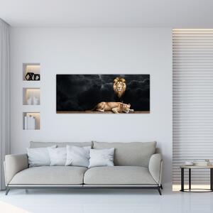 Slika - Lev in levinja v oblakih (120x50 cm)