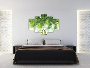 Slika - Jeleni v gozdu (150x105 cm)