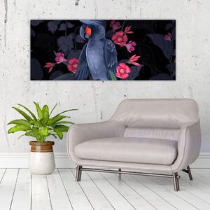 Slika - Papiga med rožami (120x50 cm)