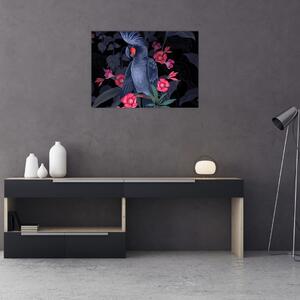 Slika - Papiga med rožami (70x50 cm)