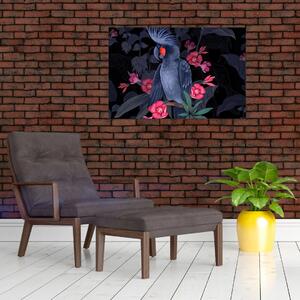 Slika - Papiga med rožami (90x60 cm)