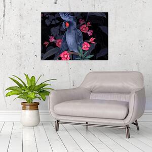 Slika - Papiga med rožami (70x50 cm)