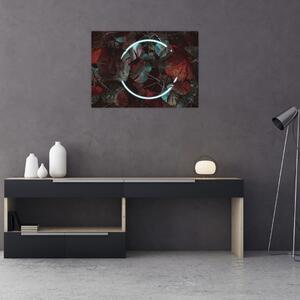 Slika - Neonski krog med palmami (70x50 cm)