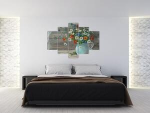 Slika - Travniške rože, oljna slika (150x105 cm)