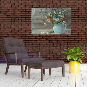 Slika - Travniške rože, oljna slika (90x60 cm)