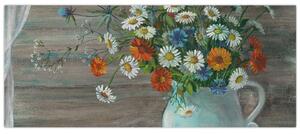 Slika - Travniške rože, oljna slika (120x50 cm)