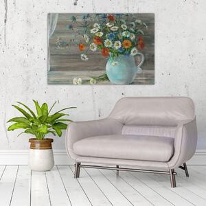 Slika - Travniške rože, oljna slika (90x60 cm)