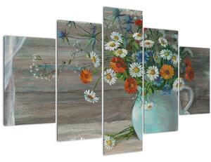 Slika - Travniške rože, oljna slika (150x105 cm)