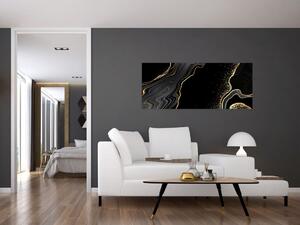 Poslikava - Črno-zlati marmor (120x50 cm)