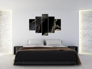 Poslikava - Črno-zlati marmor (150x105 cm)