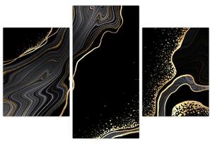 Poslikava - Črno-zlati marmor (90x60 cm)
