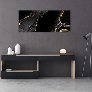 Poslikava - Črno-zlati marmor (120x50 cm)