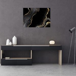 Poslikava - Črno-zlati marmor (70x50 cm)