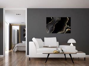 Poslikava - Črno-zlati marmor (90x60 cm)