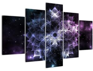 Slika - Lotusova mandala v vesolju (150x105 cm)