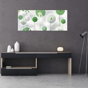 Slika - Rože v krogih (120x50 cm)