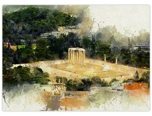 Slika - Zeusov tempelj, Atene, Grčija (70x50 cm)