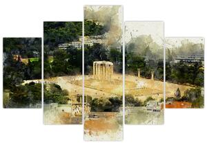Slika - Zeusov tempelj, Atene, Grčija (150x105 cm)