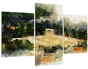 Slika - Zeusov tempelj, Atene, Grčija (90x60 cm)