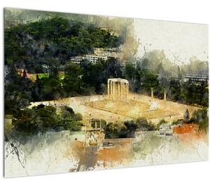 Slika - Zeusov tempelj, Atene, Grčija (90x60 cm)
