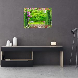 Slika - Čarobni vrt z labodi (70x50 cm)