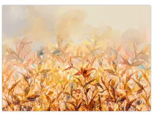 Slika - Listje v jesenskih barvah, oljna slika (70x50 cm)